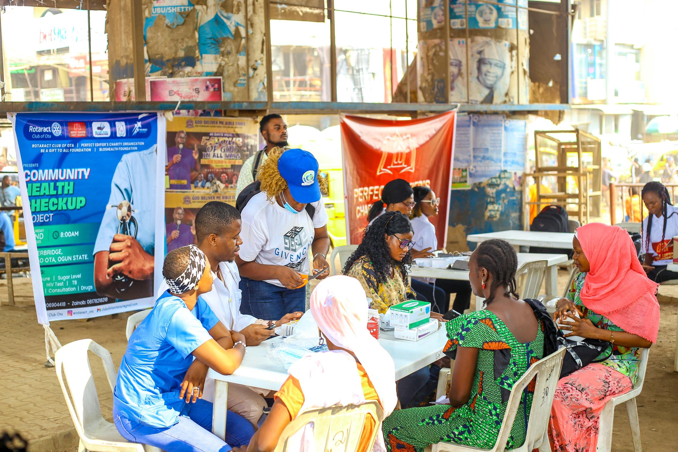 Volunteers engaged in community outreach